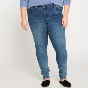 Universal Standard Seine Mid Rise Skinny Jeans - Distressed Blue - 18L